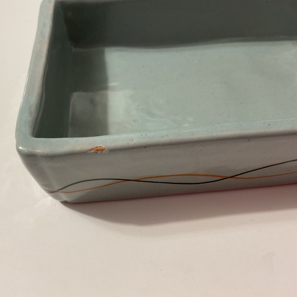 Majolica Ceramic Box with Lid Butterfly Decor Italy Mid Century Modern - Picture 6 of 10